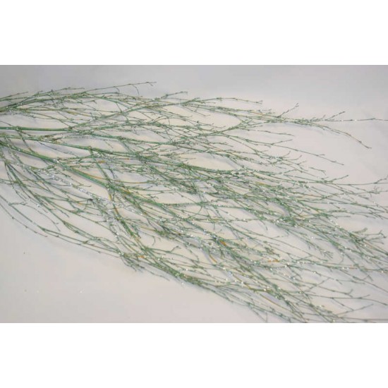 Dried Deco Branch - Green Glittered 3-4ft