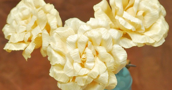 Dried Corn Husk Roses - Corn husk flowers
