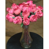 Dried Pink Corn Husk Roses - Closed Buds