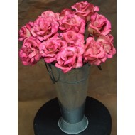 Dried Pink Corn Husk Roses - Open Flowers