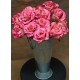 Dried Pink Corn Husk Roses - Open Flowers