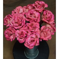 Dried Pink Corn Husk Roses - Open Flowers