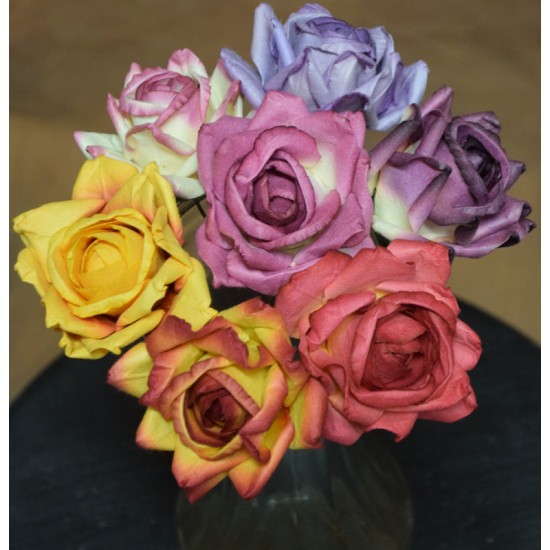Beautiful Parchment Roses - Wood Roses Beautiful Parchment Roses - Wood Roses