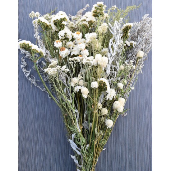 Dried White Garden Flower Bouquet