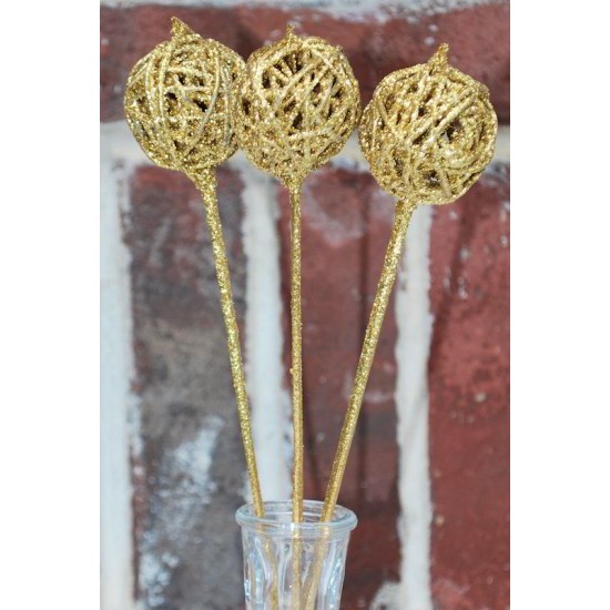 Dried Vine Latta Balls Stemmed - Gold, Red or White