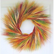 Mixed Fall Wheat Wreath - 19 inch