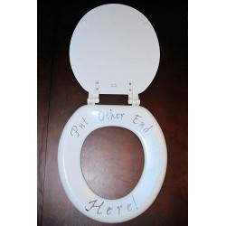 Toilet Seat with Personalized Message -- birthday gag gifts