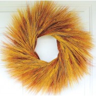 Stained Orange Wheat Wreath - 19 inch