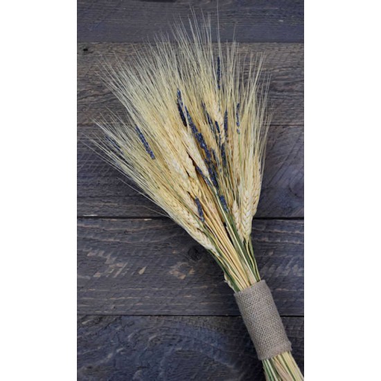 Vintage Wheat and Lavender Bouquet -  10oz