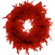 Red Chandelle Feather Wreath 18 inch diameter