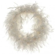 White Chandelle With Lurex Wreath 18 inch diameter