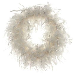 White Chandelle With Lurex Wreath 18 inch diameter
