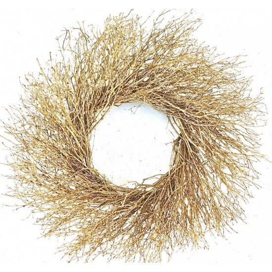Dried Gold Quail Brush Wreath