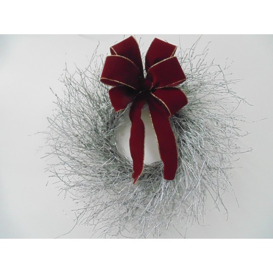 Silver Quail Brush Wreath - Christmas Wreath