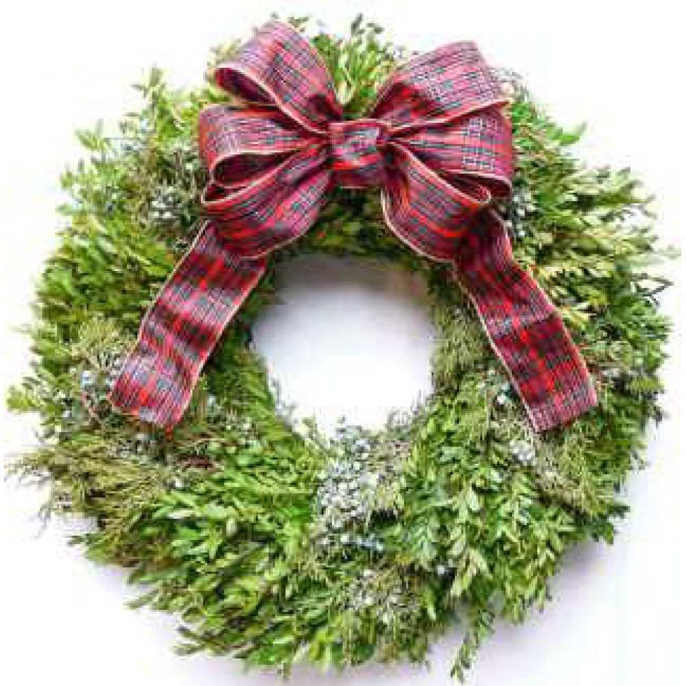 Fresh Boxwood Wreath Juniper Wreath Evergreen Decor