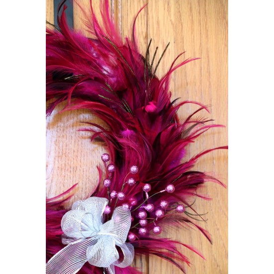 Pink Hackle Feather Wreath 18 inch diameter Pink Hackle Feather Wreath 18 inch diameter