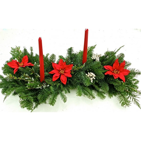 Fresh Holiday Poinsettia Centerpiece