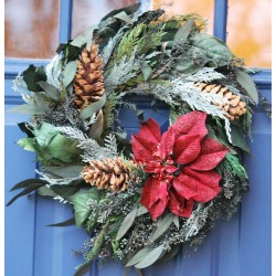 Poinsettia Festive Holiday Wreath