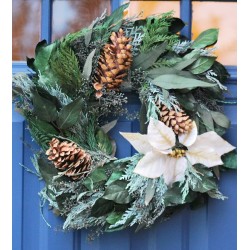 Winter Splendor Poinsettia Wreath